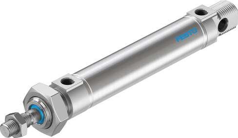 Festo 19222 standards-based cylinder DSNU-25-80-P-A Based on DIN ISO 6432, for proximity sensing. Various mounting options, with or without additional mounting components. With elastic cushioning rings in the end positions. Stroke: 80 mm, Piston diameter: 25 mm, Pist