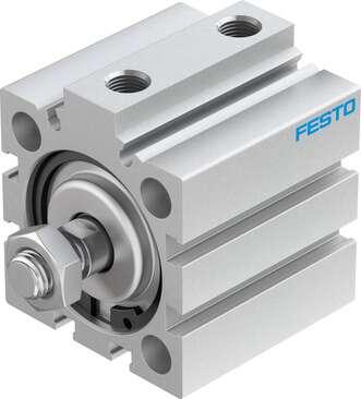Festo 188244 short-stroke cylinder ADVC-40-15-A-P-A For proximity sensing, piston-rod end with male thread. Stroke: 15 mm, Piston diameter: 40 mm, Based on the standard: (* ISO 6431, * Hole pattern, * VDMA 24562), Cushioning: P: Flexible cushioning rings/plates at bot