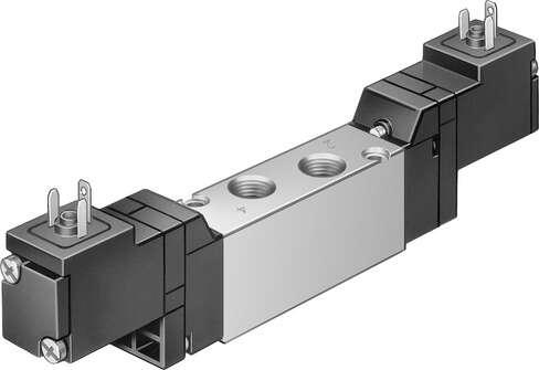 Festo 173054 solenoid valve JMEBH-5/2-1/8-P-B-110AC With solenoid coils and manual override, without plug sockets. Valve function: 5/2 bistable, Type of actuation: electrical, Width: 17,8 mm, Standard nominal flow rate: 650 l/min, Operating pressure: 1,5 - 8 bar