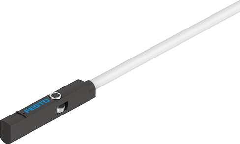 Festo 551373 proximity sensor SMT-10M-PS-24V-E-2,5-L-OE Magnetic, contactless, for C-slot. Design: for round slot, Conforms to standard: EN 60947-5-2, Authorisation: (* RCM Mark, * c UL us - Listed (OL)), CE mark (see declaration of conformity): (* to EU directive for