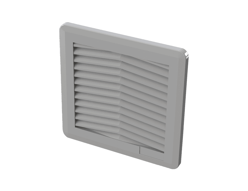 Saginaw Control SCE-N12FGA44LG Filter & Grille Assy. Type 12 RAL 7035, Height:5.91", Width:5.91", Depth:1.15", 