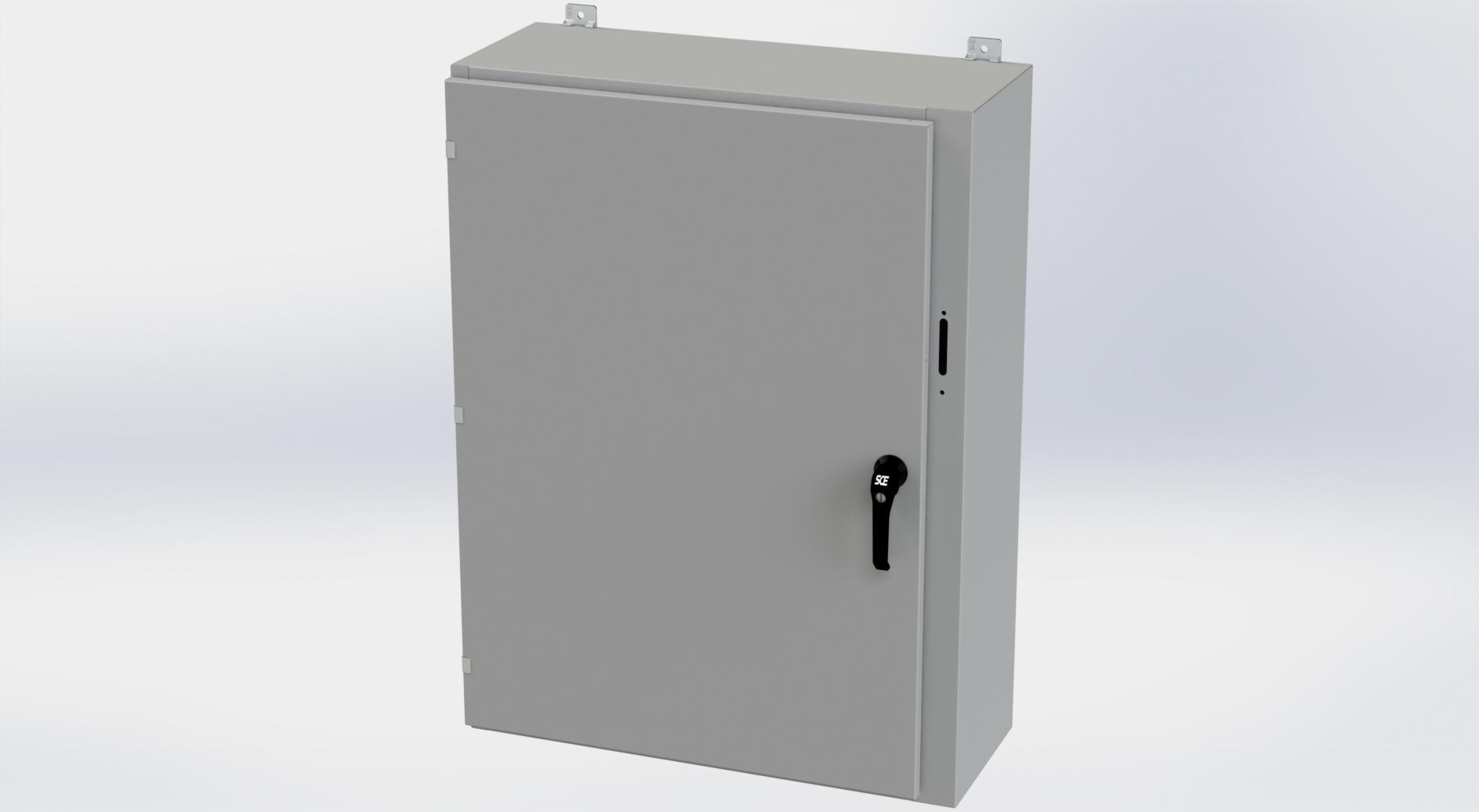 Saginaw Control SCE-42SA3212LPPL Obselete Use SCE-42XEL3112LP, Height:42.00", Width:31.38", Depth:12.00", ANSI-61 gray powder coating inside and out. Optional sub-panels are powder coated white.