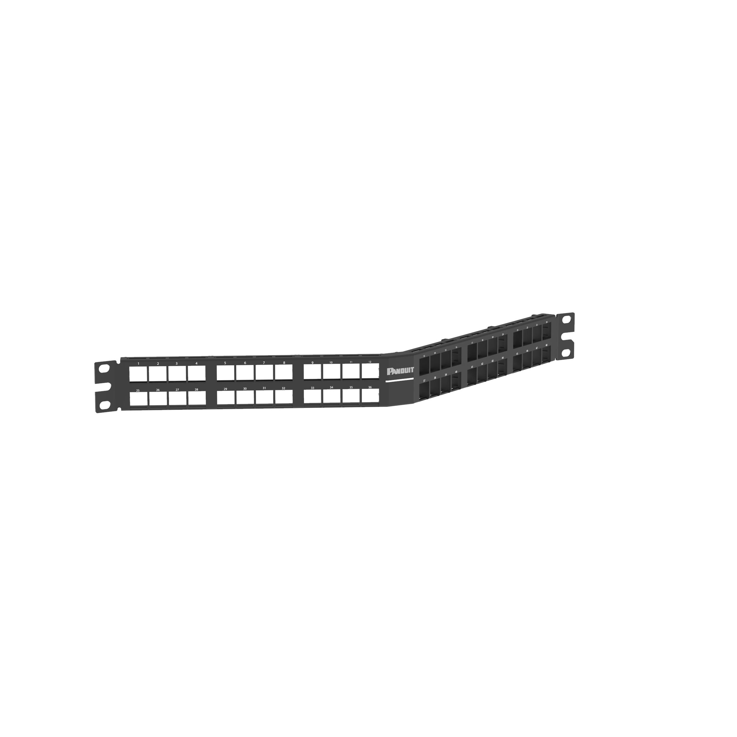 Panduit NKPPA48HDY NetKey® Angled Patch Panel, 48 port, 2 RU, BL