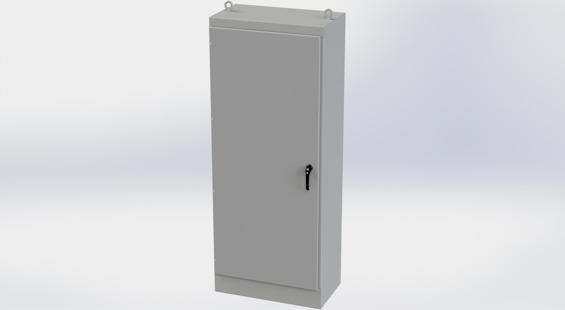 Saginaw Control SCE-903620FS FS Enclosure, Height:90.00", Width:36.00", Depth:20.00", ANSI-61 gray powder coat inside and out. Optional sub-panels are powder coated white.