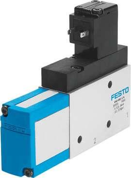 Festo 35555 vacuum generator VAD-ME-1/4 With integrated solenoid valve Nominal size, Laval nozzle: 1,4 mm, Assembly position: Any, Ejector characteristic: High vacuum, Integrated function: Electrical on-off valve, Design structure: T-shaped