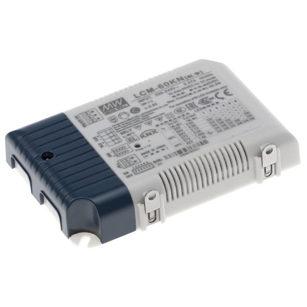 MEAN WELL LCM-60KN AC-DC Multi-Stage LED driver Constant Current (CC); Modular output 0.5A/0.6A/0.7A/0.9A/1.05A/1.4A; dimming KNX and push