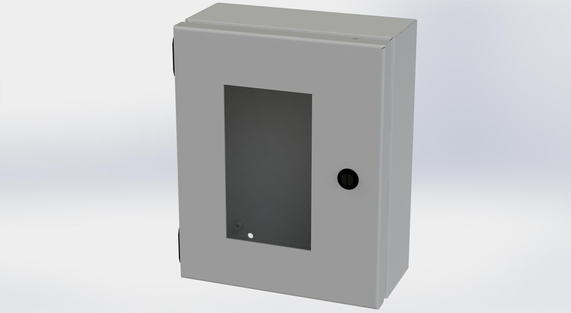 Saginaw Control SCE-1008ELJW ELJ Enclosure W/Viewing Window, Height:10.00", Width:8.00", Depth:4.00", ANSI-61 gray powder coating inside and out. Optional sub-panels are powder coated white.