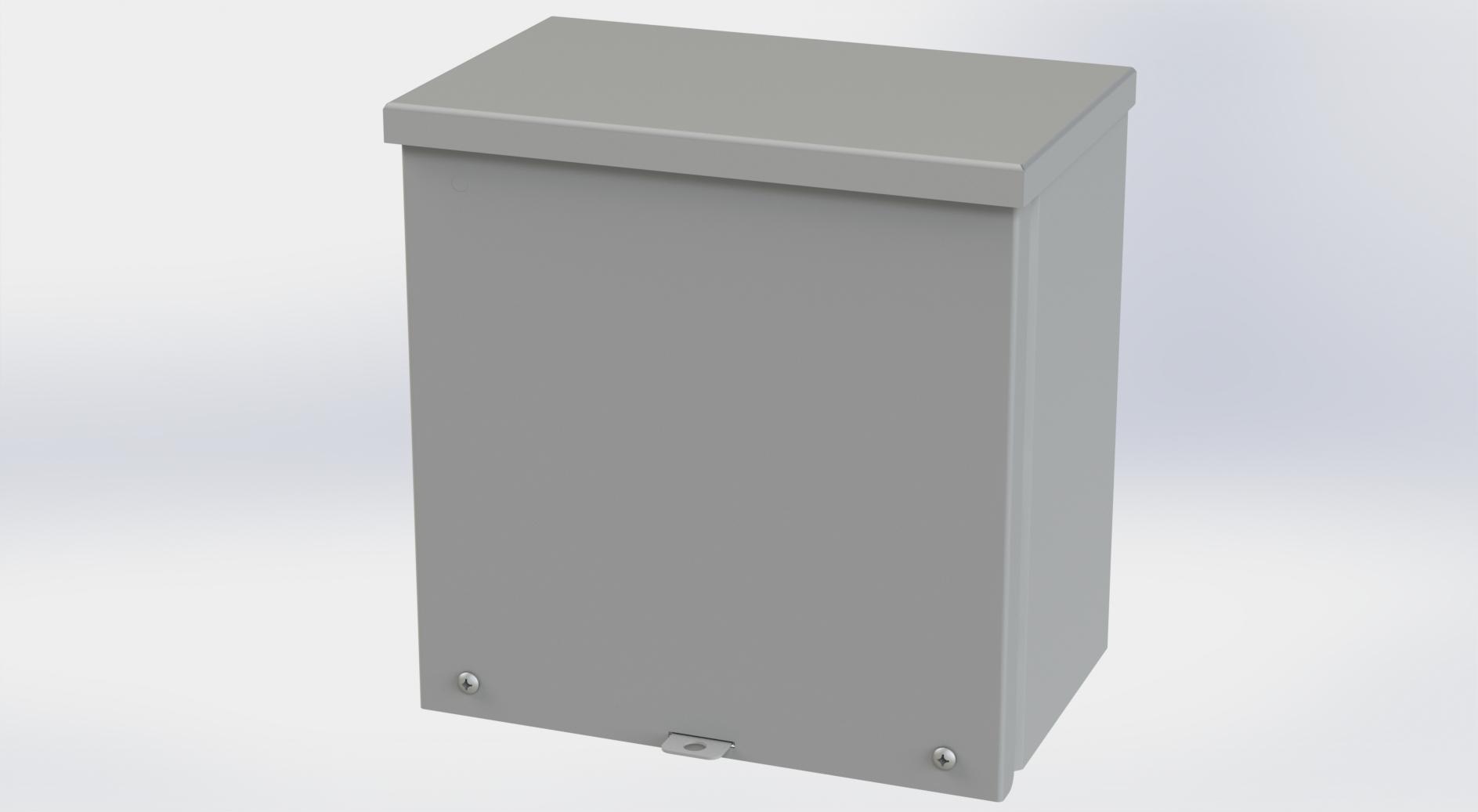 Saginaw Control SCE-10R106 Type-3R Screw Cover Enclosure, Height:10.00", Width:10.00", Depth:6.00", ANSI-61 gray powder coating inside and out.