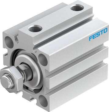 Festo 188218 short-stroke cylinder ADVC-32-25-A-P-A For proximity sensing, piston-rod end with male thread. Stroke: 25 mm, Piston diameter: 32 mm, Based on the standard: (* ISO 6431, * Hole pattern, * VDMA 24562), Cushioning: P: Flexible cushioning rings/plates at bot
