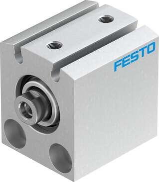 Festo 188140 short-stroke cylinder ADVC-20-5-I-P-A For proximity sensing, piston-rod end with female thread. Stroke: 5 mm, Piston diameter: 20 mm, Cushioning: P: Flexible cushioning rings/plates at both ends, Assembly position: Any, Mode of operation: double-acting