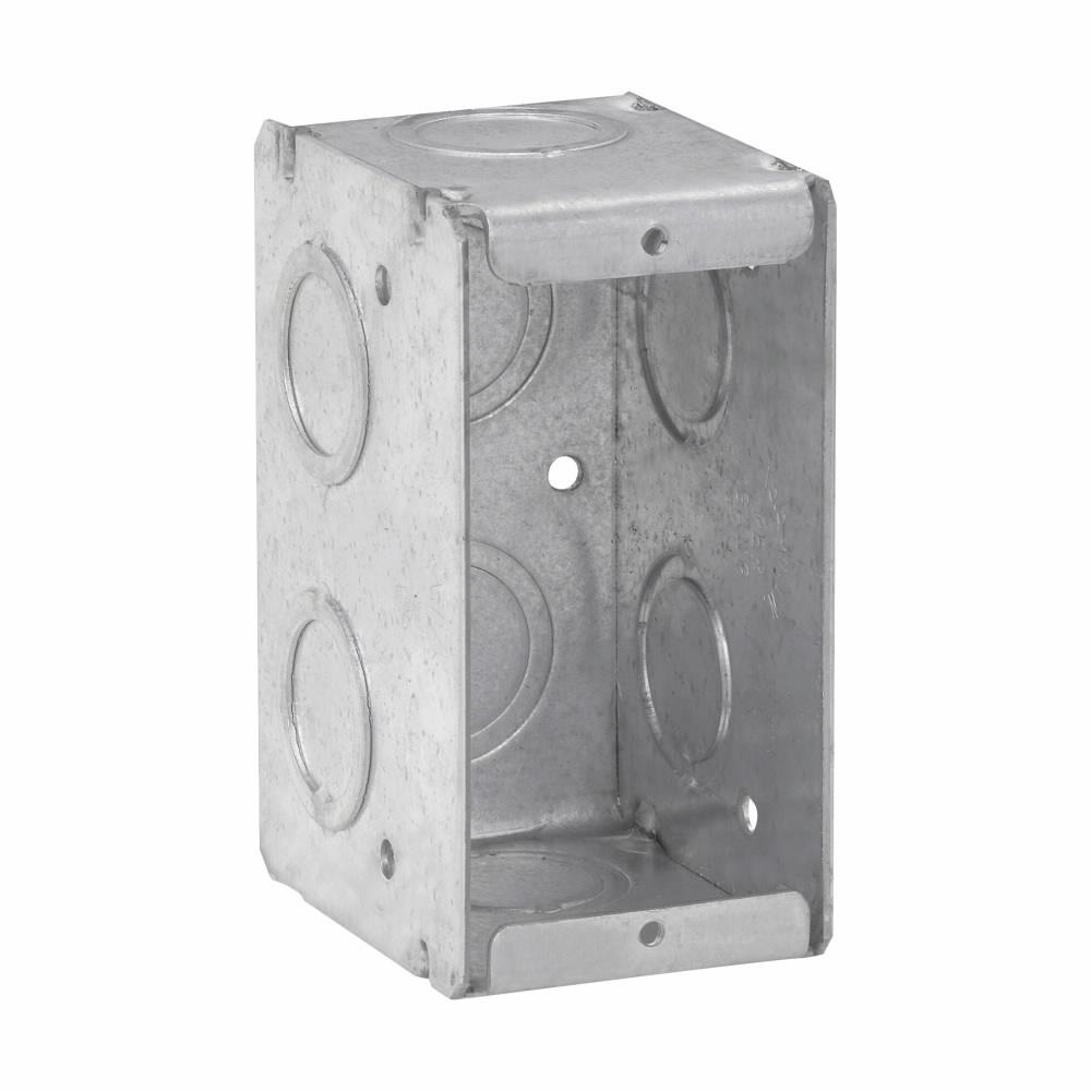 Eaton Corp TP683 Eaton Crouse-Hinds series Masonry Box, (4) 1/2", (4) 3/4", 2-1/2", (2) 1/2", (2) 3/4", Steel, Two-gang, (2) 1/2", (2) 3/4", 31.0 cubic inch capacity