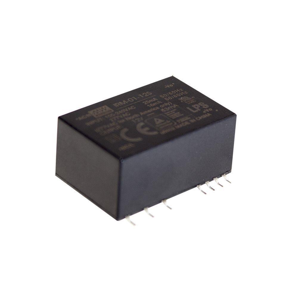 MEAN WELL IRM-01-24S AC-DC Single Output Encapsulated power supply; Input 85-305Vac; Output 24Vdc at 0.042A; SMD; miniature size