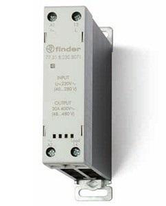 Finder 77.31.8.230.8071 Modular DIN rail mount Solid State / Static Relay (SSR) - Finder (77 series) - Input control voltage 230Vac (50Hz/60Hz) - 1 pole (1P) - 1NO / SPST-NO (Single Pole Single Throw - Normally Open) contacts - Rated current 30A (400Vac; AC-1) / 20A (400Vac; AC-