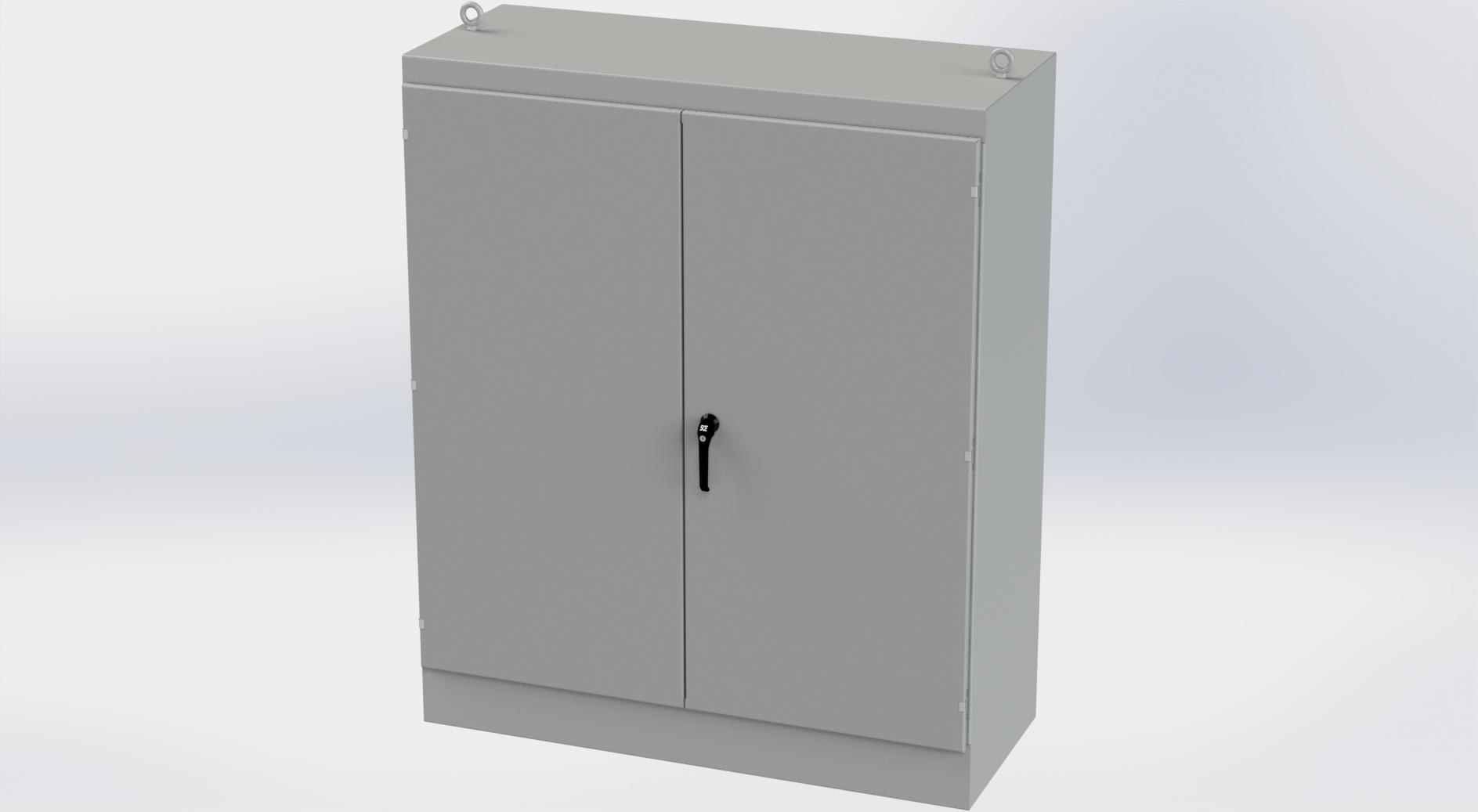 Saginaw Control SCE-726024FSD FSD Enclosure, Height:72.00", Width:60.00", Depth:24.00", ANSI-61 gray finish inside and out. Optional sub-panels are powder coated white.