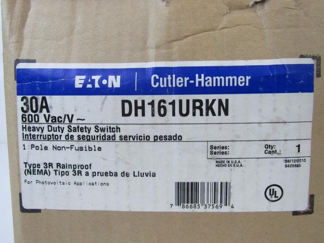 DH161URKN Part Image. Manufactured by Eaton.