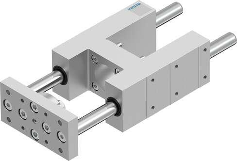 Festo 2782939 guide unit EAGF-V2-KF-40-100 For electric cylinder ESBF. Size: 40, Stroke: 100 mm, Reversing backlash: 0 µm, Assembly position: Any, Guide: Recirculating ball bearing guide