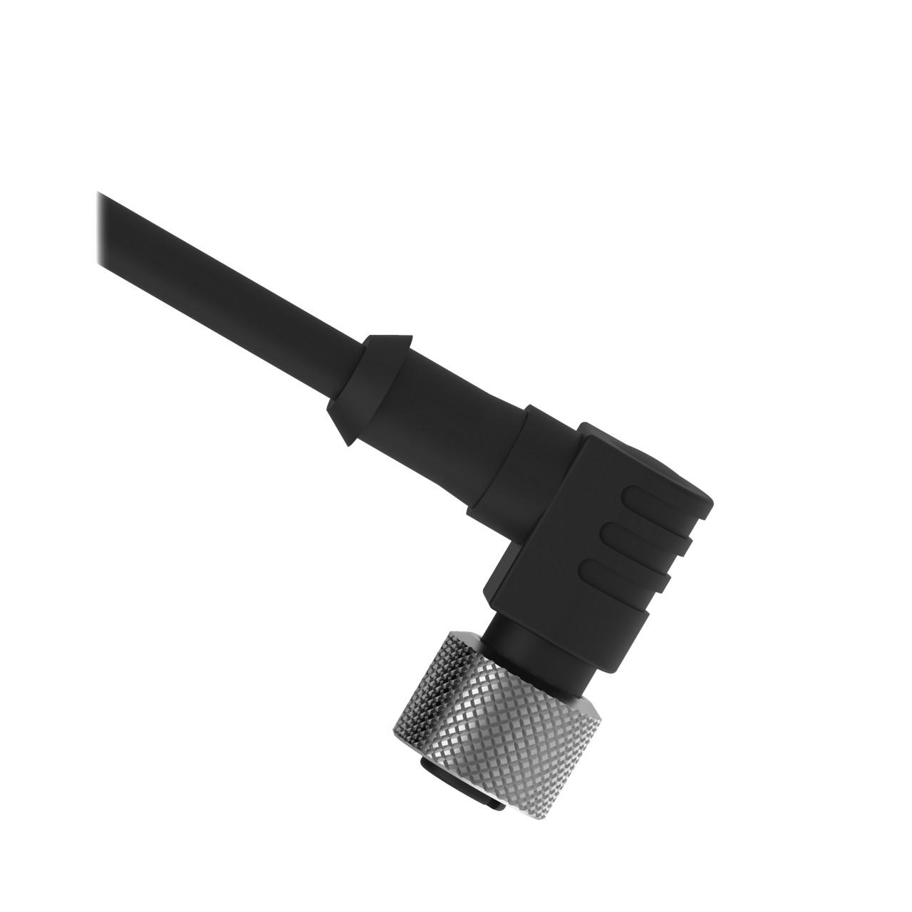 Banner MQDC-430RA Euro-Style Quick Disconnect Cable, 4-Pin Right-Angle Connector, 9 m (30 ft) in Length, Nickel-plated brass coupling nut