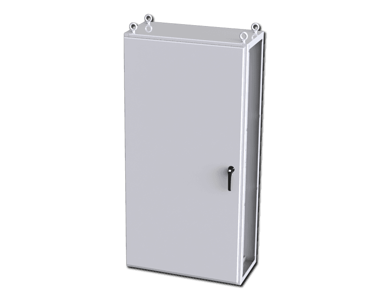 Saginaw Control SCE-S201005LG 1DR IMS Enclosure, Height:78.74", Width:39.37", Depth:18.00", Powder coated RAL 7035 gray inside and out.