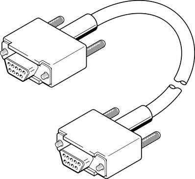 Festo 151915 programming cable KDI-PPA-3-BU9 Electrical connection: (* 9-pin / 9-pin, * Straight socket / straight plug, * Sub-D / Sub-D), Cable length: 3 m