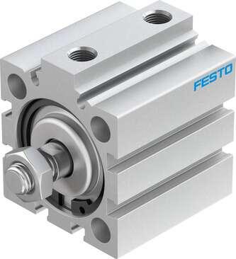 Festo 188251 short-stroke cylinder ADVC-40-25-A-P No facility for sensing, piston-rod end with male thread. Stroke: 25 mm, Piston diameter: 40 mm, Based on the standard: (* ISO 6431, * Hole pattern, * VDMA 24562), Cushioning: P: Flexible cushioning rings/plates at bot