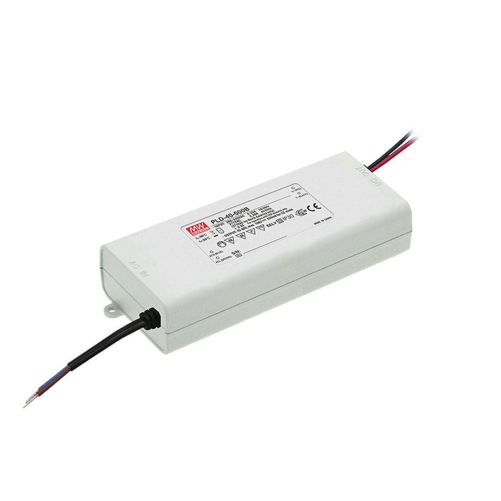 MEAN WELL PLD-40-1050B AC-DC Single output LED driver Constant Current (CC); Input 230Vac; Output 1.05A at 22-38Vdc