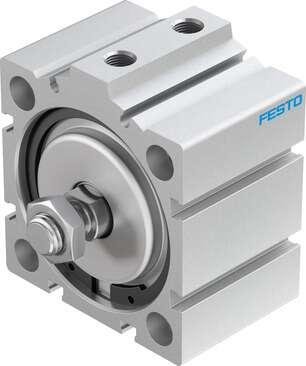 Festo 188292 short-stroke cylinder ADVC-63-10-A-P-A For proximity sensing, piston-rod end with male thread. Stroke: 10 mm, Piston diameter: 63 mm, Based on the standard: (* ISO 6431, * Hole pattern, * VDMA 24562), Cushioning: P: Flexible cushioning rings/plates at bot