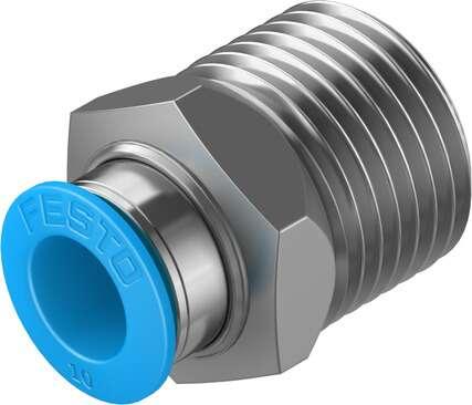 Festo 133189 push-in fitting QS-1/2-10-50 Size: Standard, Nominal size: 9 mm, Type of seal on screw-in stud: coating, Assembly position: Any, Container size: 50