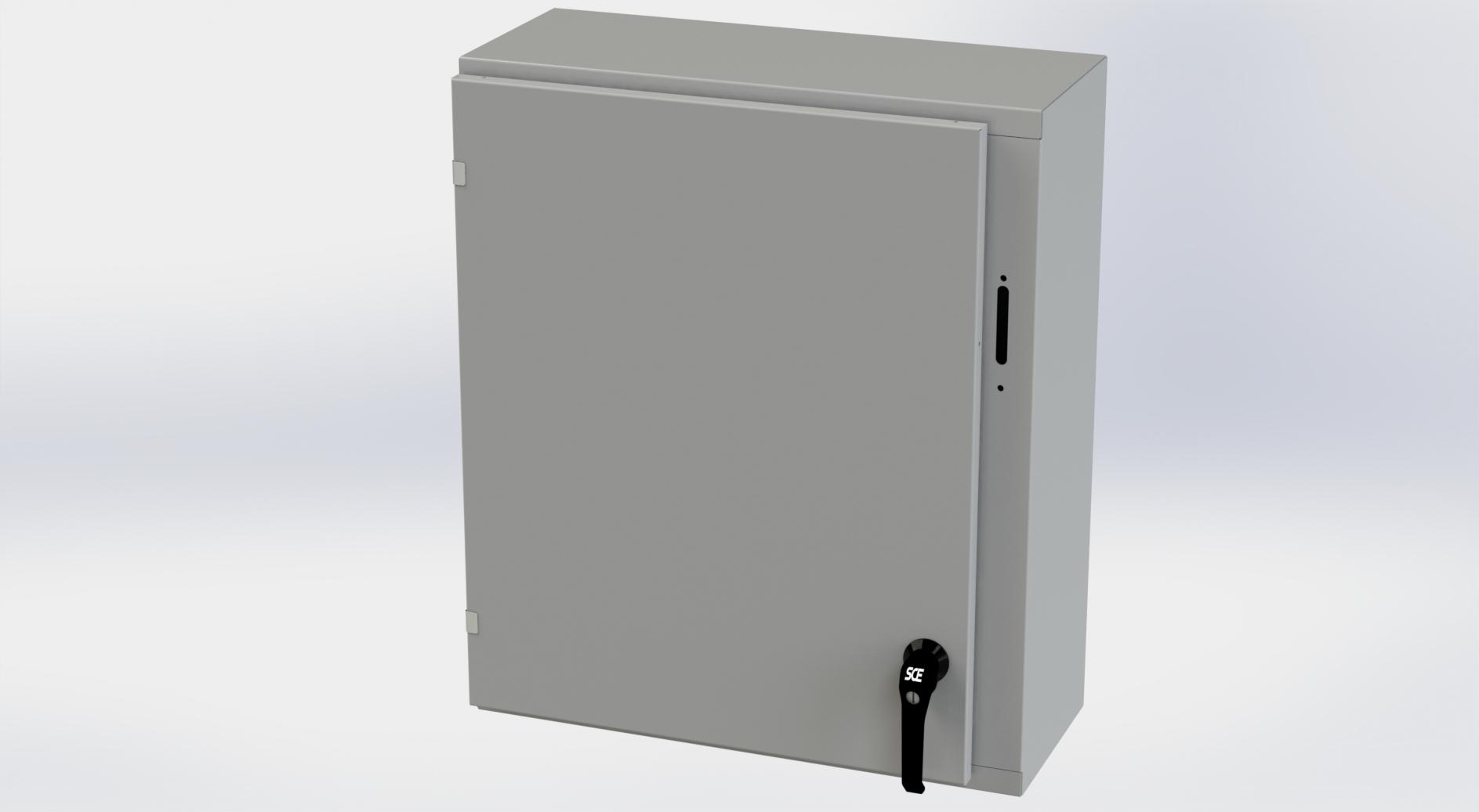 Saginaw Control SCE-30XEL2510LP XEL LP Enclosure, Height:30.00", Width:25.38", Depth:10.00", ANSI-61 gray powder coating inside and out. Optional sub-panels are powder coated white.