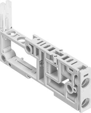 Festo 8035233 sub-base VMPAL-AP-10-T135-RV Width: 10 mm, Width: 10,7 mm, Length: 107,3 mm, Grid dimension: 10,7 mm, Pressure zone separation: Ducts 1, 3 and 5