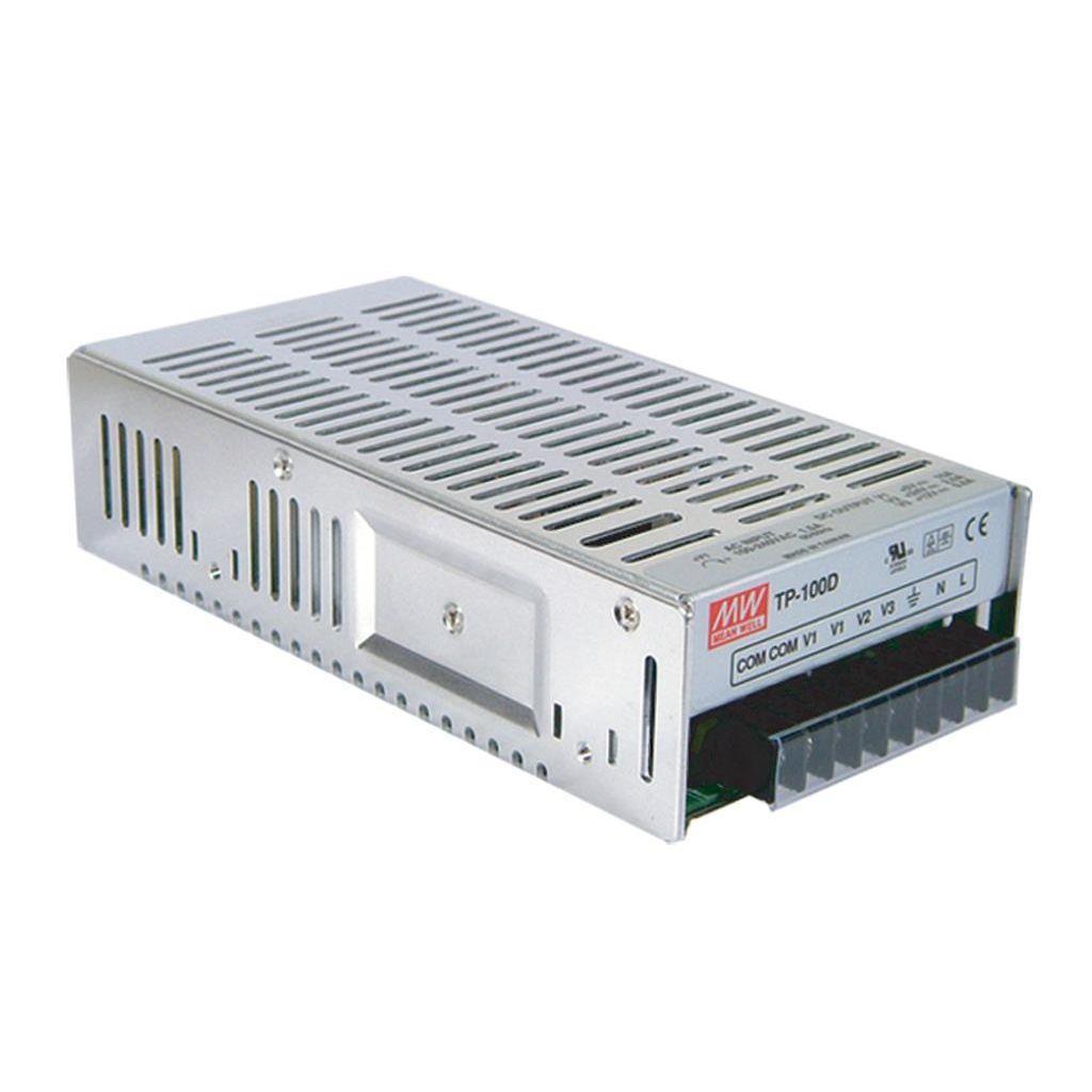 MEAN WELL TP-100B AC-DC Triple output enclosed power supply; Output 5Vdc at 15A +12Vdc at 5A -12Vdc at 1A; TP-100B is succeeded by QP-150-3B.