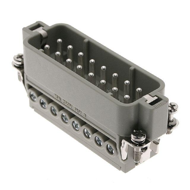 Mencom CDAM-16N Standard, CDA series, Male Rectangular Insert, size 66.16, 16 pin, 16 amp, Screw, (numbered 17-32)