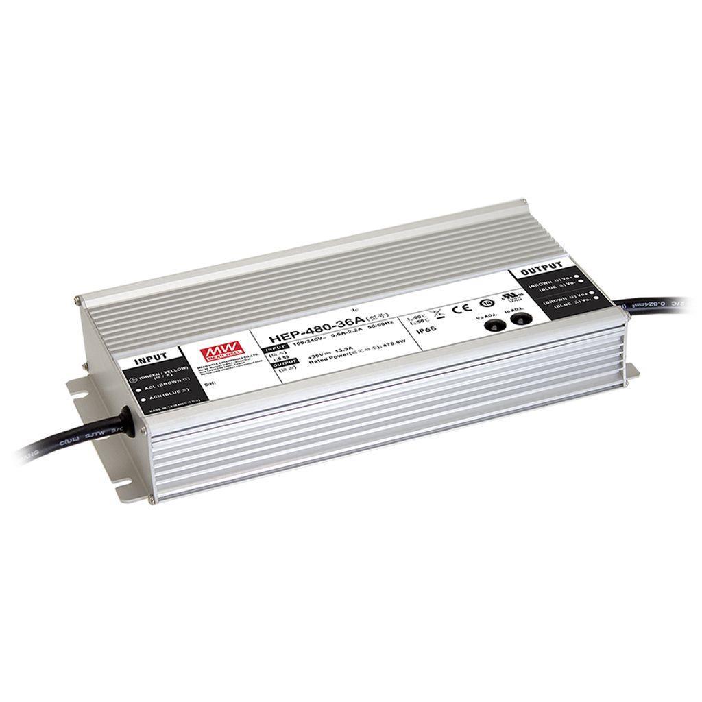 MEAN WELL HEP-480-54 AC-DC Single output industrial power supply with PFC; Output 54Vdc at 8.9A; Vo-Io fixed; Withstand up to 10G Vibration