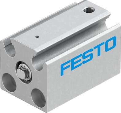 Festo 188056 short-stroke cylinder AEVC-6-5-P-A For proximity sensing. Stroke: 5 mm, Piston diameter: 6 mm, Spring return force, retracted: 3 N, Cushioning: P: Flexible cushioning rings/plates at both ends, Assembly position: Any