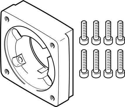 Festo 2043427 motor flange EAMF-A-48A-80P Assembly position: Any, Storage temperature: -25 - 60 °C, Relative air humidity: 0 - 95 %, Ambient temperature: -10 - 60 °C, Product weight: 324 g