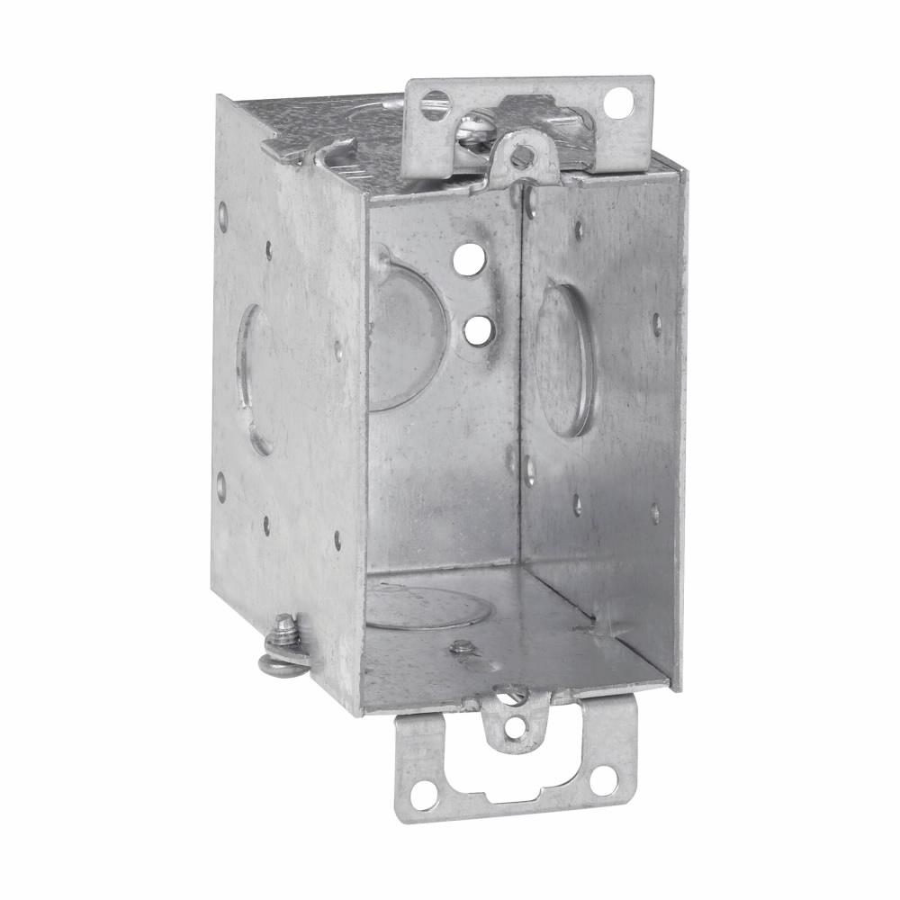 Eaton TP676 Eaton Crouse-Hinds series Switch Box, (1) 1/2", Conduit (no clamps), 2-3/4", (1) 1/2", Steel, (1) 1/2", Ears, Gangable, 14.0 cubic inch capacity