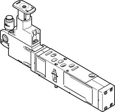 Festo 540160 regulator plate VABF-S4-1-R2C2-C-6 For valve terminals VTSA and VTSA-F, standard port pattern to 15407-2, up to max. 6 bar. Width: 26 mm, Based on the standard: ISO 15407-2, Assembly position: Any, Controller function: (* Output pressure constant, * with 