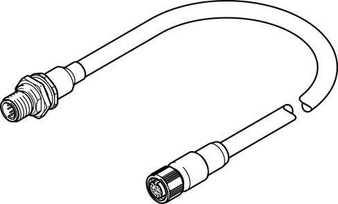Festo 571902 encoder cable NEBM-M12G12-RS-2.23-N-M12G12H Conforms to standard: (* DIN 47100, * EN 61984), Cable identification: Without inscription label holder, Electrical connection 1, function: Field device side, Electrical connection 1, design: Round, Electrical c