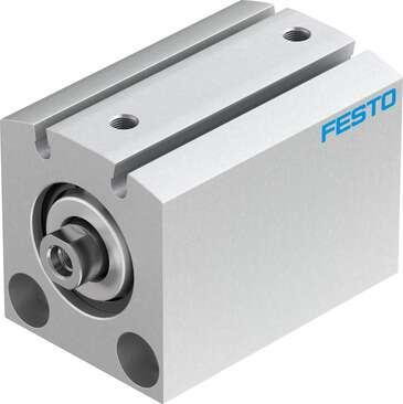 Festo 188176 short-stroke cylinder ADVC-25-25-I-P-A For proximity sensing, piston-rod end with female thread. Stroke: 25 mm, Piston diameter: 25 mm, Cushioning: P: Flexible cushioning rings/plates at both ends, Assembly position: Any, Mode of operation: double-acting