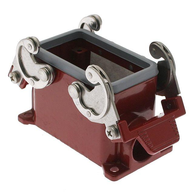 Mencom CHPR-10 High-Temp, Rectangular Base, Double Latch, Surface mount, size 57.27, Side PG16 cable entry