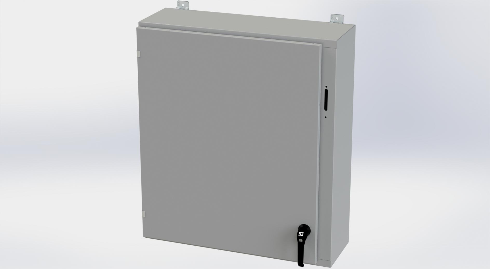 Saginaw Control SCE-36SA3210LPPL Obselete Use SCE-36XEL3110LP, Height:36.00", Width:31.38", Depth:10.00", ANSI-61 gray powder coating inside and out. Optional sub-panels are powder coated white.