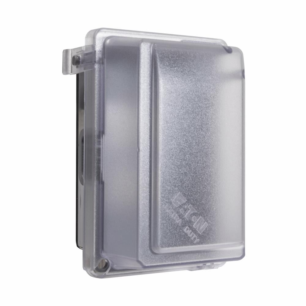 Eaton WIU1DT1 Eaton Crouse-Hinds series extra duty while-in-use cover, Transparent gray, 3.125" deep, Polycarbonate, Horizontal/vertical, 16:1 configuration, Single-gang, Universal mounting