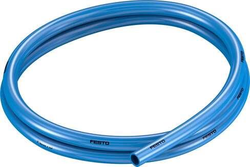 Festo 159668 plastic tubing PUN-10X1,5-BL Standard O.D tubing, for QS plug connectors, CN and CK polyurethane fittings (not approved for use in the food industry). Outside diameter: 10 mm, Bending radius relevant for flow rate: 54 mm, Inside diameter: 7 mm, Min. bendi