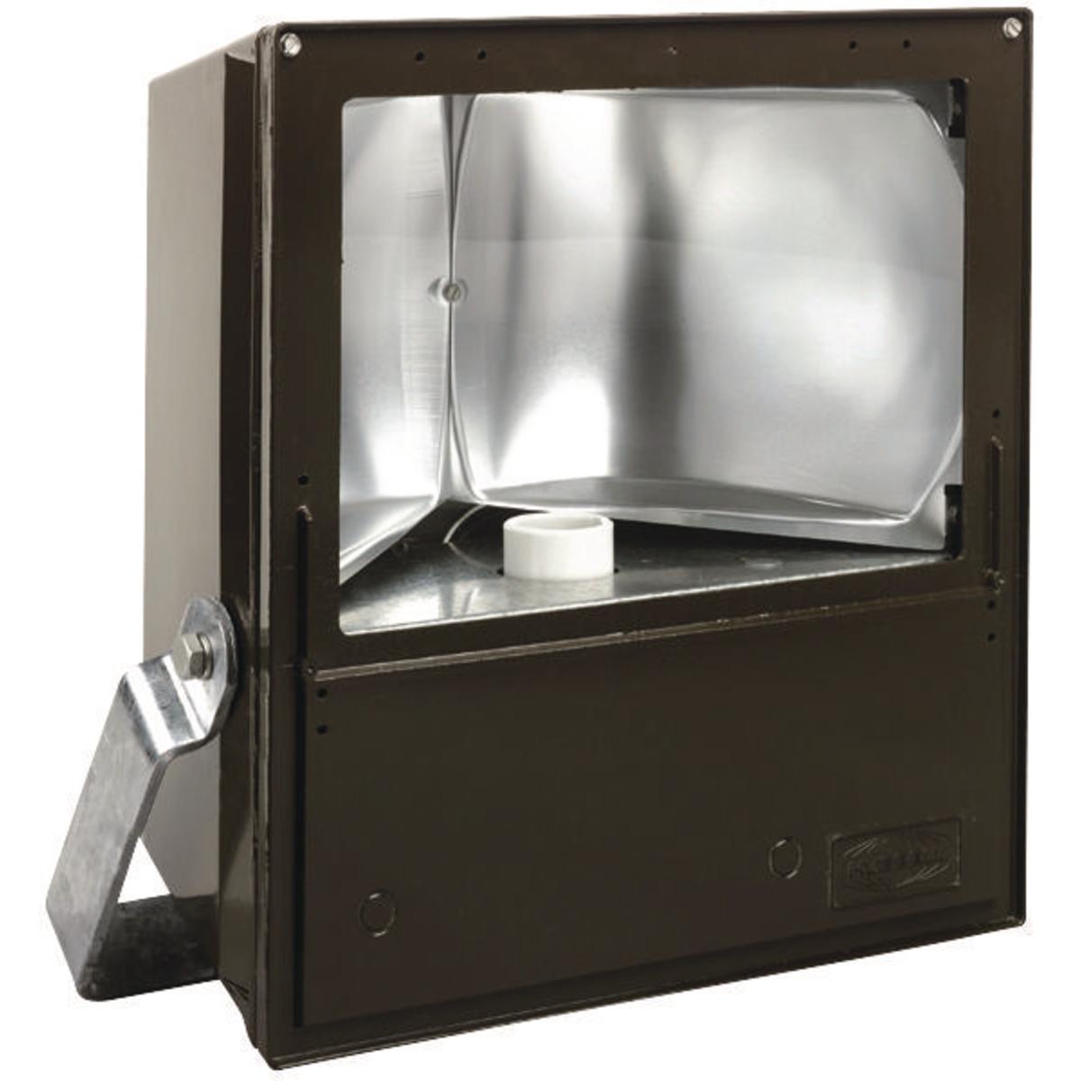 Hubbell KFP350-76 KF Series - Aluminum 350 Watt Pulse Start Metal Halide Floodlight (Lamp Not Included) - Quadri-Volt (120/208/240/277V) At 60Hz  ; Rugged weathertight housing of copperfree aluminum with corrosion resistant bronze finish ; Wide beam distribution ; Thermal 
