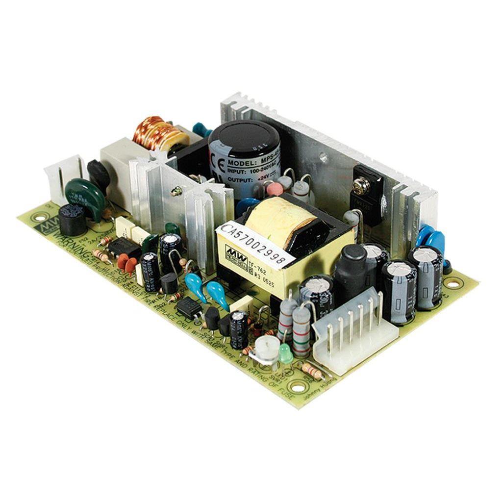 MEAN WELL MPT-45B AC-DC Triple output Medical Open frame power supply; Output 5Vdc at 5A +12Vdc at 2.5A -12Vdc at 0.5A; 2xMOPP; MPT-45B is succeeded by RPT-60B.