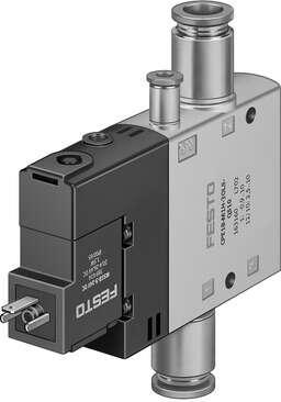 Festo 163153 solenoid valve CPE18-M1H-3GLS-QS-8 High component density Valve function: 3/2 closed, monostable, Type of actuation: electrical, Width: 18 mm, Standard nominal flow rate: 850 l/min, Operating pressure: -0,9 - 10 bar