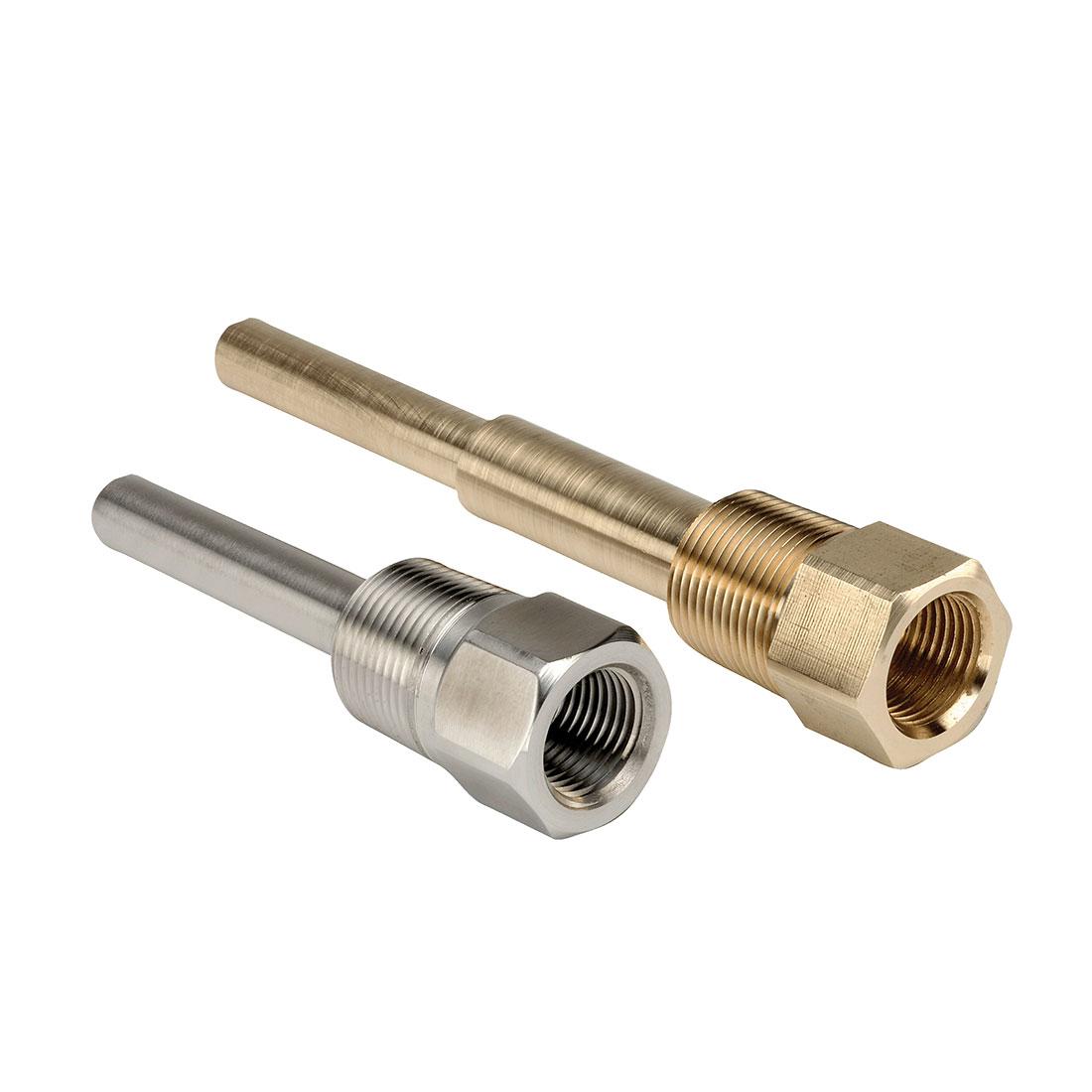 Noshok 50-040-304-SS 1/2'' National Pipe Thread (NPT) Straight Shank, 4'' Length, 1/2'' National Pipe Straight Mechanical (NPSM) Instrument Connection, 304 Stainless Steel Thermowell