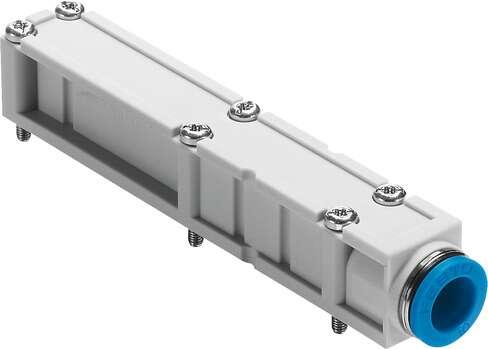 Festo 533375 plate VMPA-AP For valve terminal MPA-S, for ducted exhaust air. Product weight: 38 g, Pneumatic ports 3/5 combined: QS-10, Materials note: Conforms to RoHS