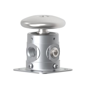 Humphrey 250PL21121AVAI Manual Valves, Push Operated Valves, Number of Ports: 2 ports, Number of Positions: 2 positions, Valve Function: Normally open, Piping Type: Inline, Direct piping, Options Included: Assembled mounting base, Approx Size (in) HxWxD: 2.61 x 1.56 DIA