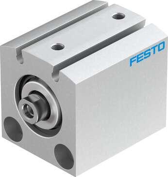 Festo 188174 short-stroke cylinder ADVC-25-15-I-P-A For proximity sensing, piston-rod end with female thread. Stroke: 15 mm, Piston diameter: 25 mm, Cushioning: P: Flexible cushioning rings/plates at both ends, Assembly position: Any, Mode of operation: double-acting