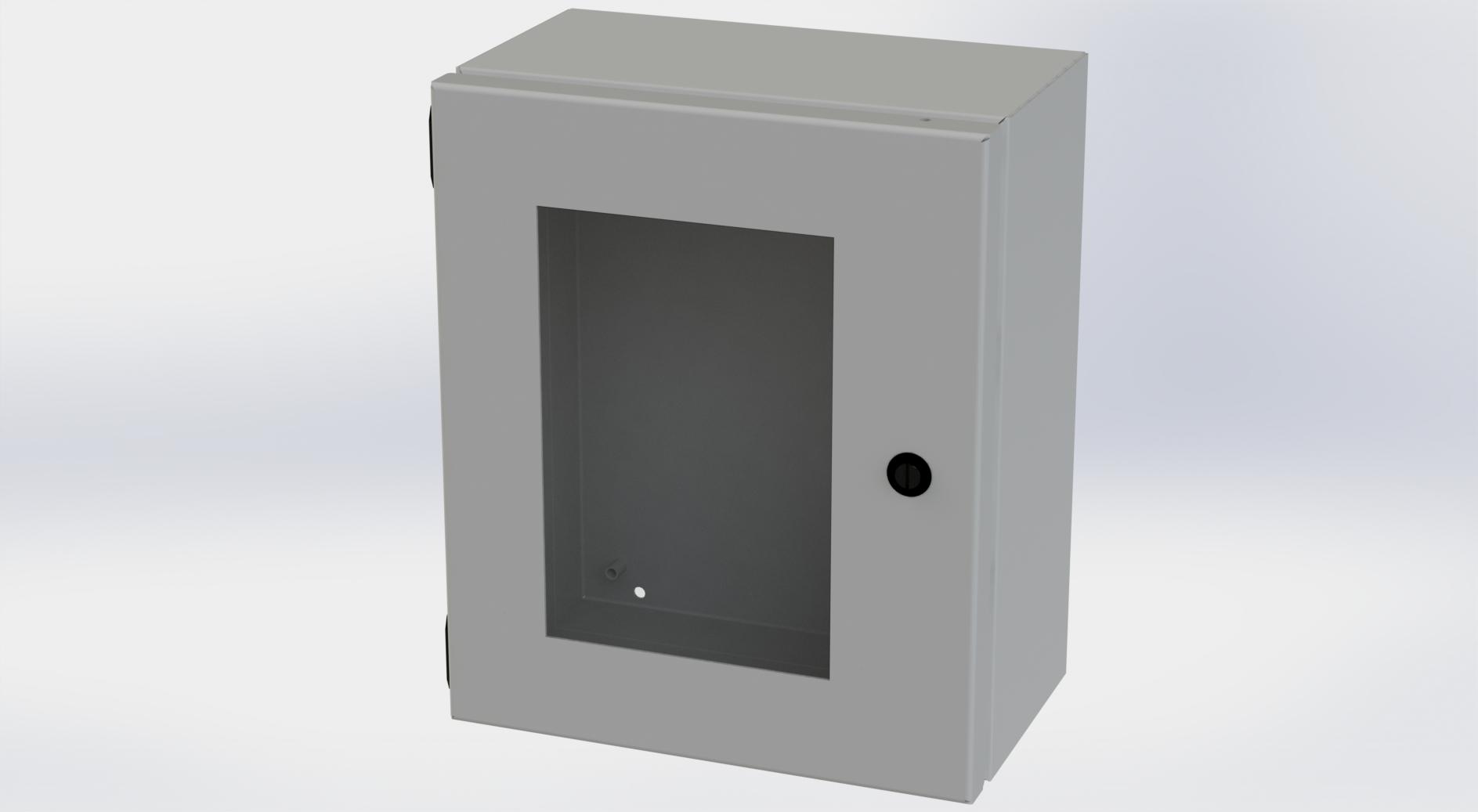 Saginaw Control SCE-1210ELJW ELJ Enclosure W/Viewing Window, Height:12.00", Width:10.00", Depth:6.00", ANSI-61 gray powder coating inside and out. Optional sub-panels are powder coated white.